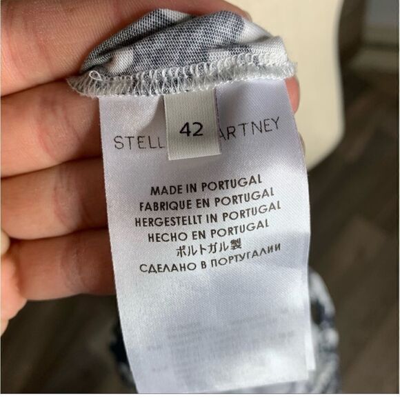 Stella McCartney Women’s Size 42 US 12 Dress Black White Floral Racerback Fitted - Picture 7 of 7